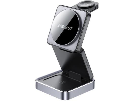 ACEFAST E20 Desktop Wireless Charger Phone Watch Earphone 3-in-1 Charging Station - Gray